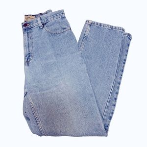 L.L. Bean Original Relaxed Fit High Waist Mom Jeans Size 8